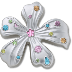 Silver Meta Gem Flower Jibbitz™ charms - Crocs