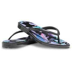Miami Round Toe Dark Floral Flip - Crocs