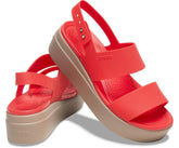 Women Crocs Brooklyn Low Wedge Flame / Mushroom | Crocs Sandals