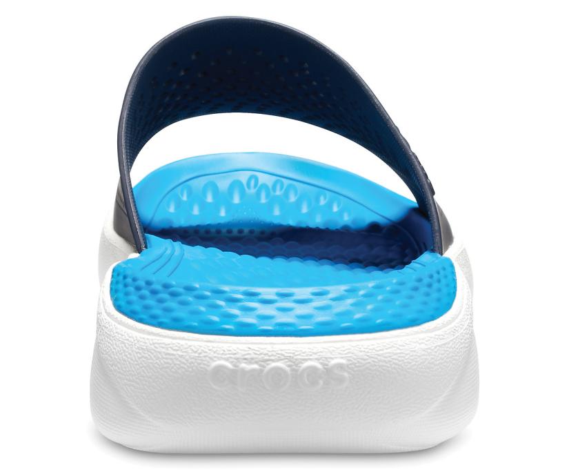 Women/Men LiteRide™ Slide Navy / White | Crocs Sandals